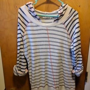 Navy and white hoodie